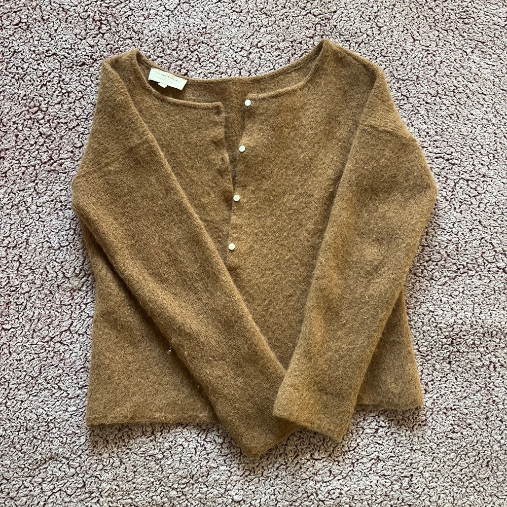 Sezane Gaspard Cardigan in camel color